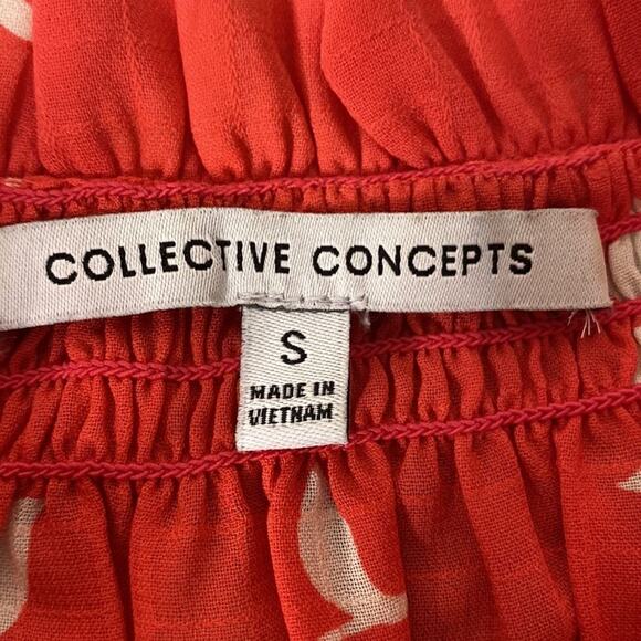 Collective Concepts Woman’s Pink floral blouse  tie front Size S. See Video - Picture 6 of 9